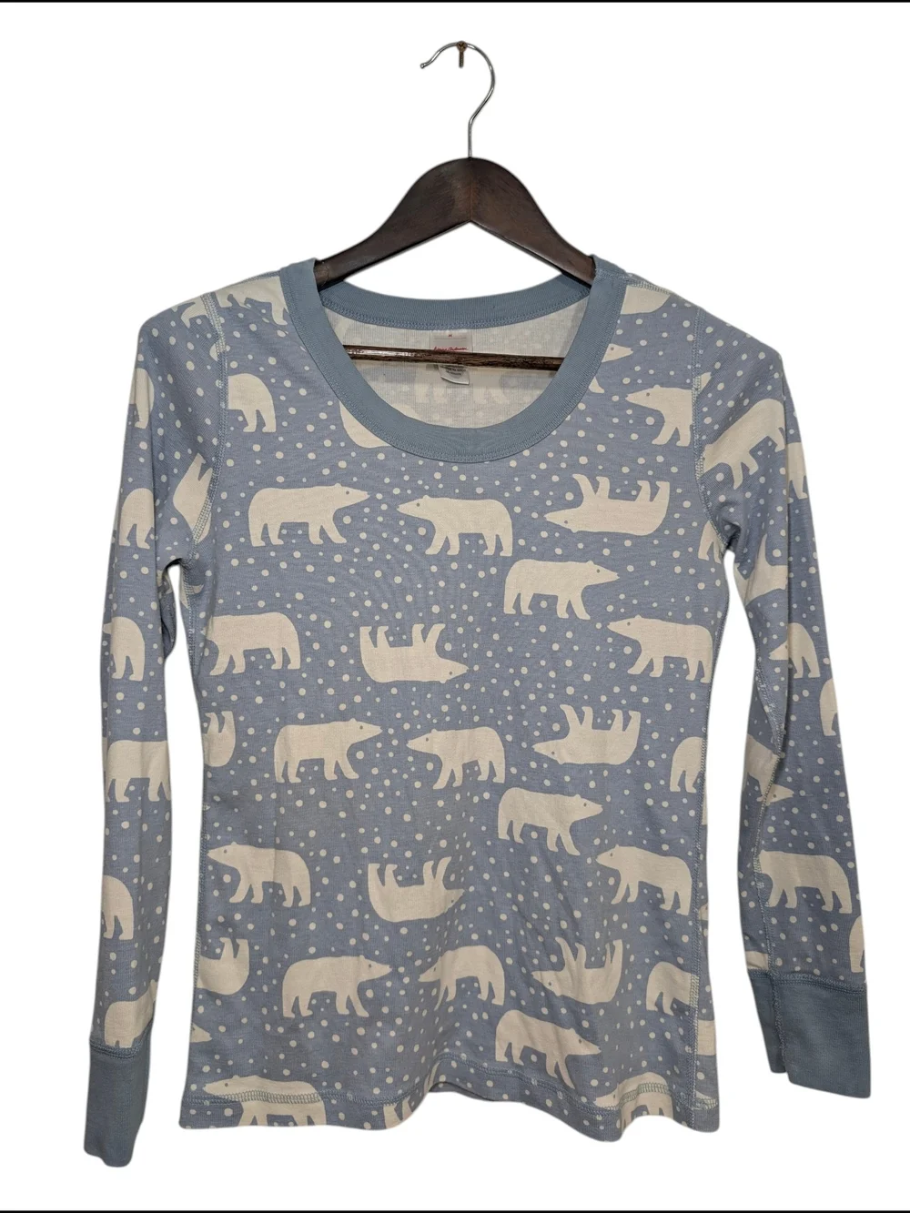 Hanna Andersson MD Organic Cotton Light Blue White Polar Bear Pajama Set